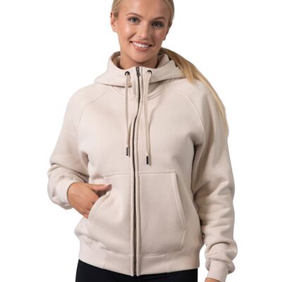 Ladies Cotton Care Kangaroo Pocket Zipper Hoodie Thumbnail